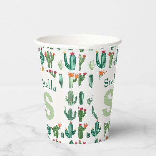 Cactus thema Southwest Charm Paper Cup Papieren Bekers (Rechts)