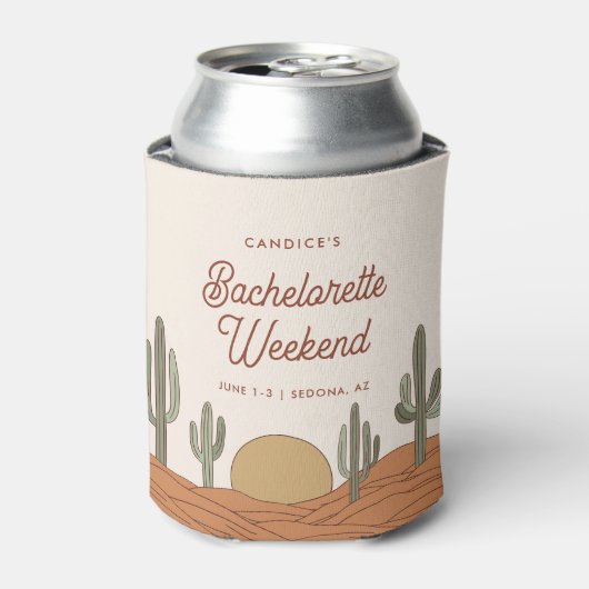 Cactus thema woestijn Bachelorette Blikjeskoeler (Blikje Voorkant)