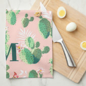 Cactus Themapakdoek met Initiaal Theedoek (Quarter Fold)