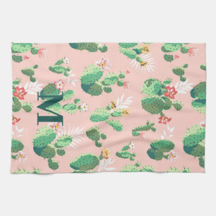 Cactus Themapakdoek met Initiaal Theedoek