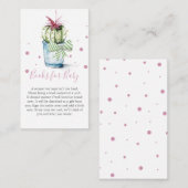 Cactus Theme Book voor Baby Invitation Enclosure Informatiekaartje (Voorkant / Achterkant)