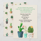 Cactus Theme Event Invitation Kaart (Voorkant / Achterkant)