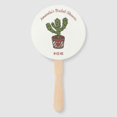 Cactus Theme Vrijgezellenfeest Gepersonaliseerd Handwaaier (Voorkant)