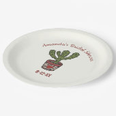 Cactus Theme Vrijgezellenfeest Gepersonaliseerd Papieren Bordje (Gekanteld)