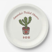 Cactus Theme Vrijgezellenfeest Gepersonaliseerd Papieren Bordje (Voorkant)