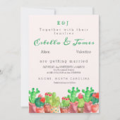 Cactus Thgerespecteerde Wedding Invitation Kaart (Voorkant)
