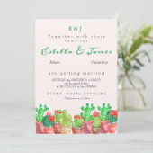 Cactus Thgerespecteerde Wedding Invitation Kaart (Staand voorkant)