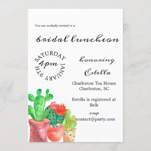 Cactus Thleed Bridal Shower Kaart