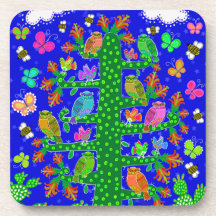 Cactus Tree of Life with Owls and Birds