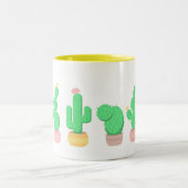 Cactus Trio Desert Modern Boho Tweekleurige Koffiemok (Center)