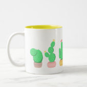 Cactus Trio Desert Modern Boho Tweekleurige Koffiemok (Links)
