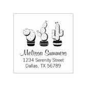 Cactus Trio Desert Moderne Aangepast Retouradres Rubberstempel (Afrduk)