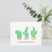 Cactus Trio Desert Moderne Boho Aangepaste Tekst Briefkaart (Staand voorkant)