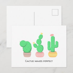 Cactus Trio Desert Moderne Boho Aangepaste Tekst Briefkaart
