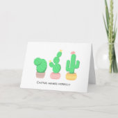 Cactus Trio Desert Moderne Boho Deken Kaart (Voorkant)