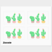 Cactus Trio Desert Moderne Boho Rechthoekige Sticker (Vel)