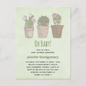 Cactus Trio Waterverf Baby shower Uitnodiging Briefkaart (Voorkant)