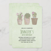 Cactus Trio Waterverf Birthday Kaart (Voorkant / Achterkant)