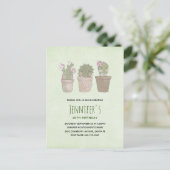 Cactus Trio Waterverf Birthday Uitnodiging Briefkaart (Staand voorkant)