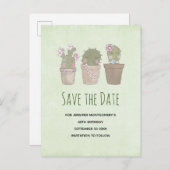 Cactus Trio-Waterverf Cactus vergelijken met de da Uitnodiging Briefkaart (Voorkant / Achterkant)