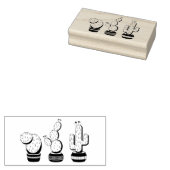 Cactus Trio Woestijn Modern Boho Rubberstempel (Gestempeld)