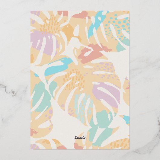 Cactus Tropical Palm Tree Desert Boho Wedding Folie Uitnodiging (Achterkant)