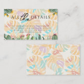Cactus Tropical Palm Tree Desert Boho Wedding Informatiekaartje (Voorkant / Achterkant)