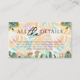 Cactus Tropical Palm Tree Desert Boho Wedding Informatiekaartje