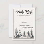 Cactus Trouwfeest RSVP Kaartje (Voorkant)