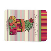 Cactus Trouwtaart "Save the Date" Magneet (Horizontaal)