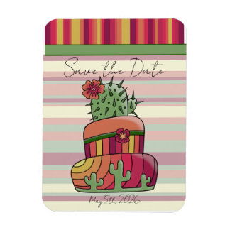Cactus Trouwtaart "Save the Date" Magneet