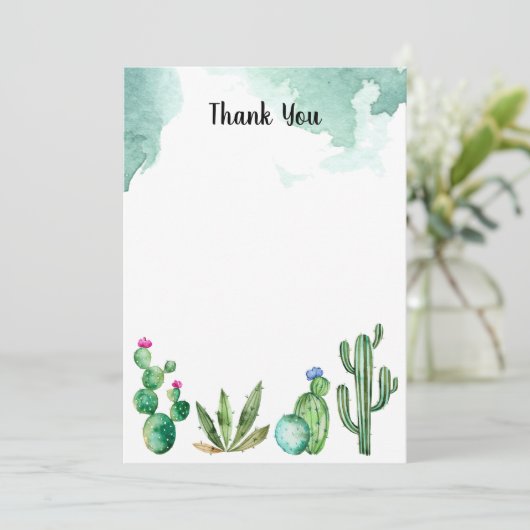 Cactus Tuin Bedankkaart (Staand voorkant)