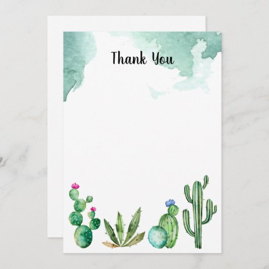 Cactus Tuin Bedankkaart (Voorkant / Achterkant)