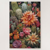 Cactus tuin borduurwerk legpuzzel (Verticaal)