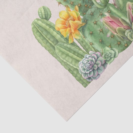 Cactus Tuin Cactussen Zuidwest waterverf Tissuepapier (Detail)