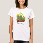 Cactus Tuin Dames Wit T-Shirt met Gratis Knuffels (Voorkant)
