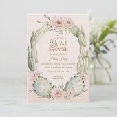 Cactus Tuin Met Groene Planten Bruids Bruiloft Uit Kaart (Staand voorkant)