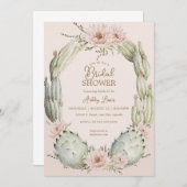 Cactus Tuin Met Groene Planten Bruids Bruiloft Uit Kaart (Voorkant / Achterkant)