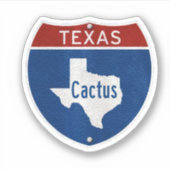 Cactus TX verkeersbord Sticker (Voorkant)