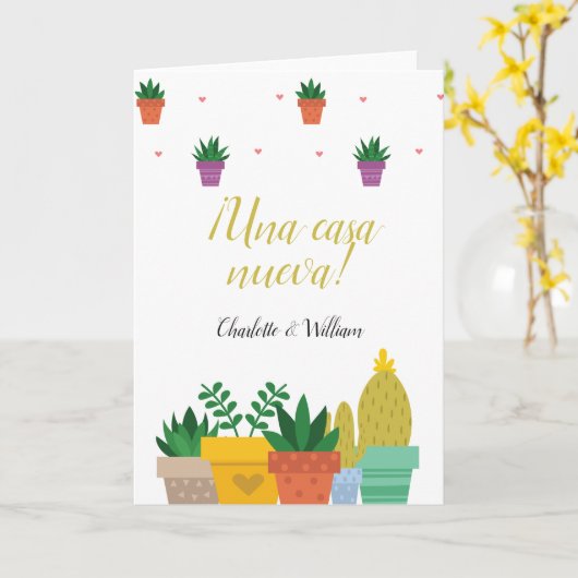 Cactus Una Casa Nueva feliciteert het nieuwe Parle Kaart (Gele Bloem)