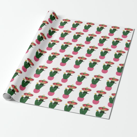 Cactus Uncle Cadeaupapier (Uitgerold)