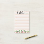 Cactus van grafische Waterverf stripes om lijst te Post-it® Notes (Op bureau)