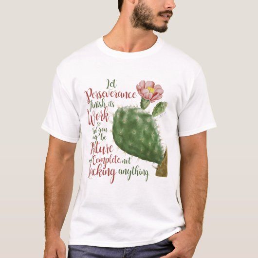  Cactus van J P Redouté geïllustreerd T-shirt (Voorkant)