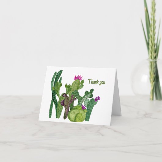 Cactus Variety Gepersonaliseerd Dank u Kaart (Voorkant)
