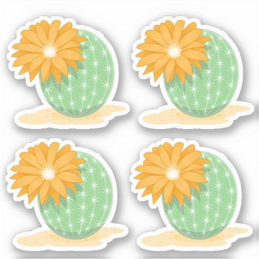 Cactus-ventilatorset van 4 sticker (Voorkant)