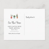 Cactus verhuisbericht | Nieuwe wortels Aankondigingskaart (Achterkant)