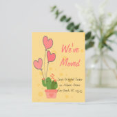 Cactus verhuiskaart we hebben verhuisd Moving Anno Briefkaart (Staand voorkant)