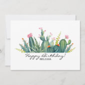Cactus verjaardagskaart kaart (Voorkant)