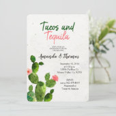 Cactus verloving FIESTA Invitation Taco Bout Love Kaart (Staand voorkant)