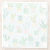 Cactus verscheidenheid,  naadloze achtergrond. glazen onderzetter (Achterkant)